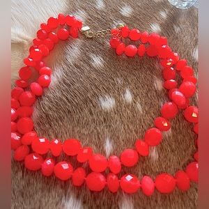 Kate spade bright coral statement necklace